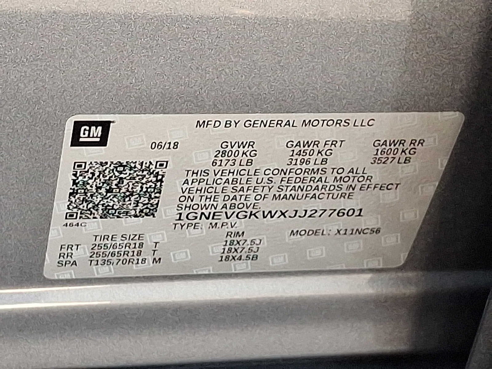 2018 Chevrolet Traverse LT Cloth