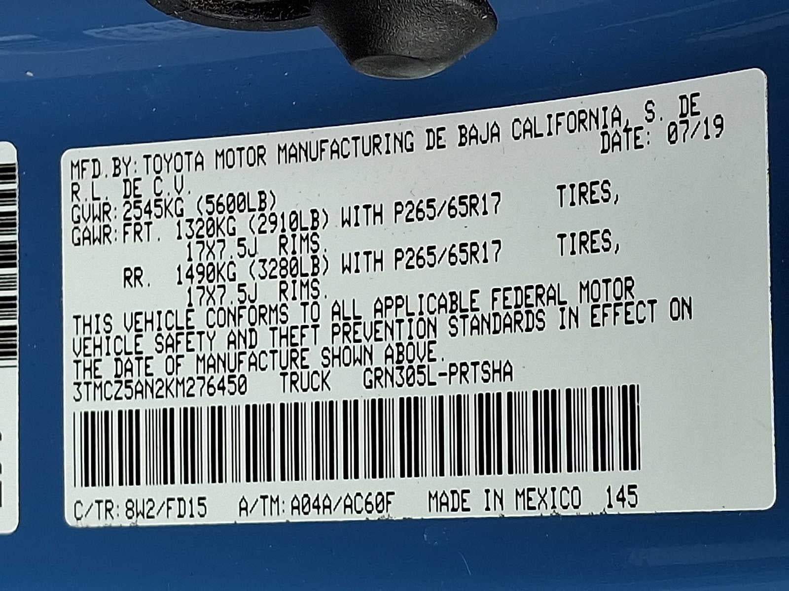2019 Toyota Tacoma 4WD SR