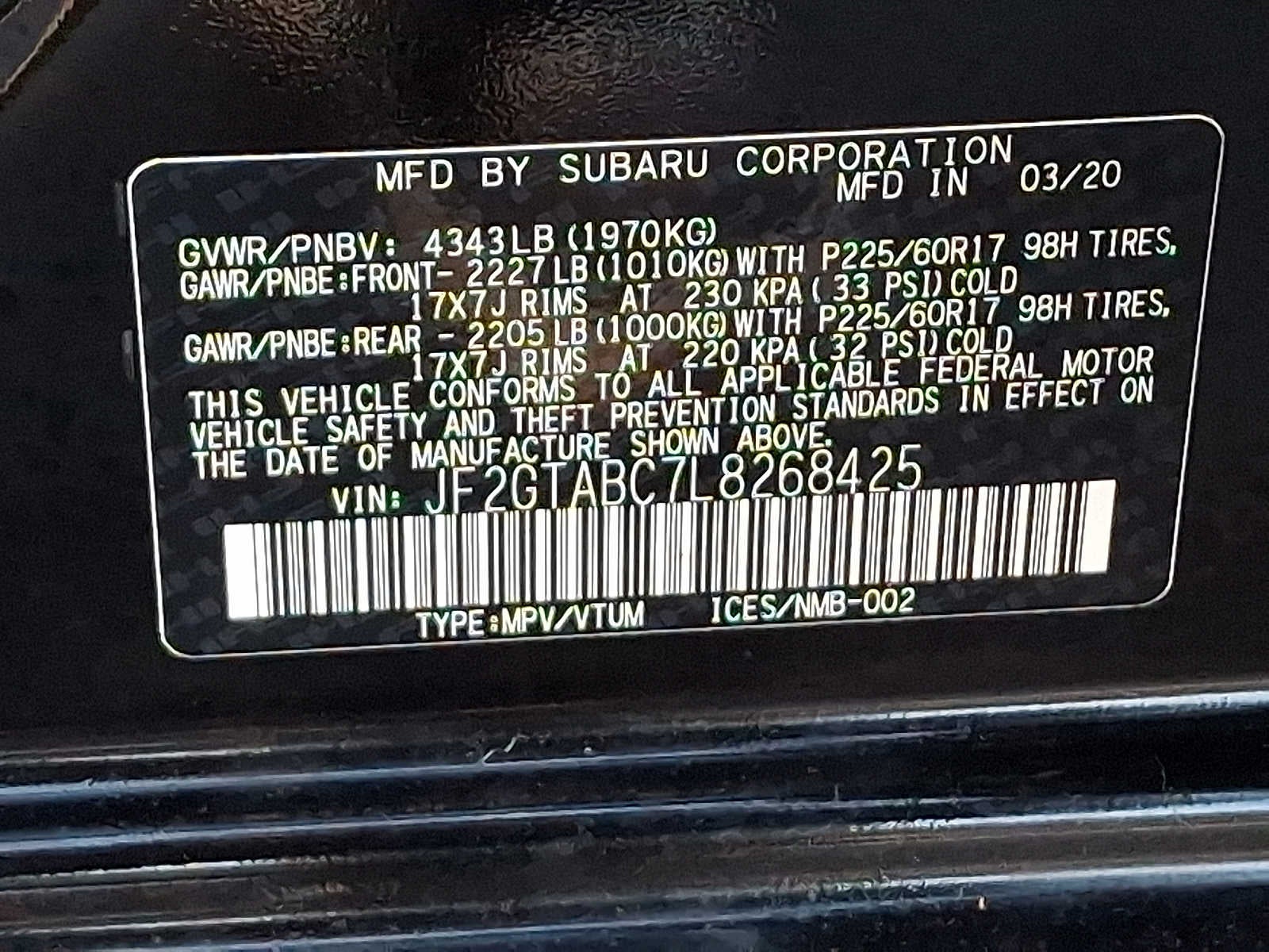 2020 Subaru Crosstrek Base