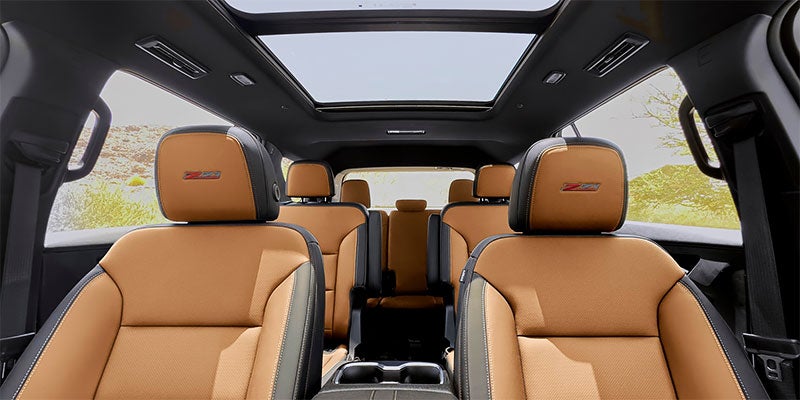 Chevrolet Traverse interior with three rows of seating